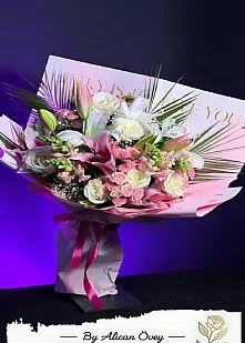 VIP Lilyum Pembe Gül Karışım